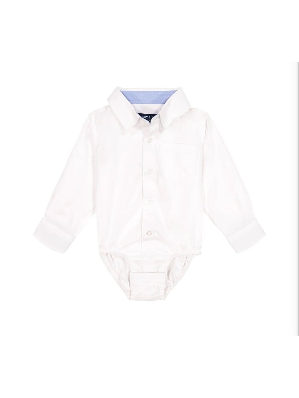 Andy & Evan White Poplin Button-down Shirtzie (size: 6-12 mos)